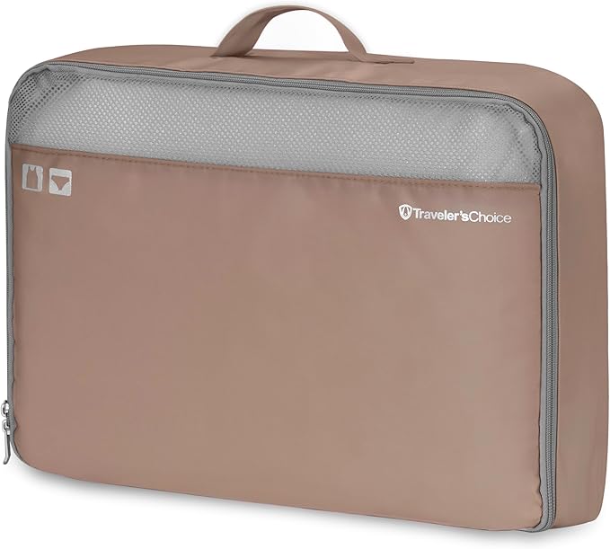Traveler's Choice Cloverland Packing Cubes, 5-Piece Set, Light Beige