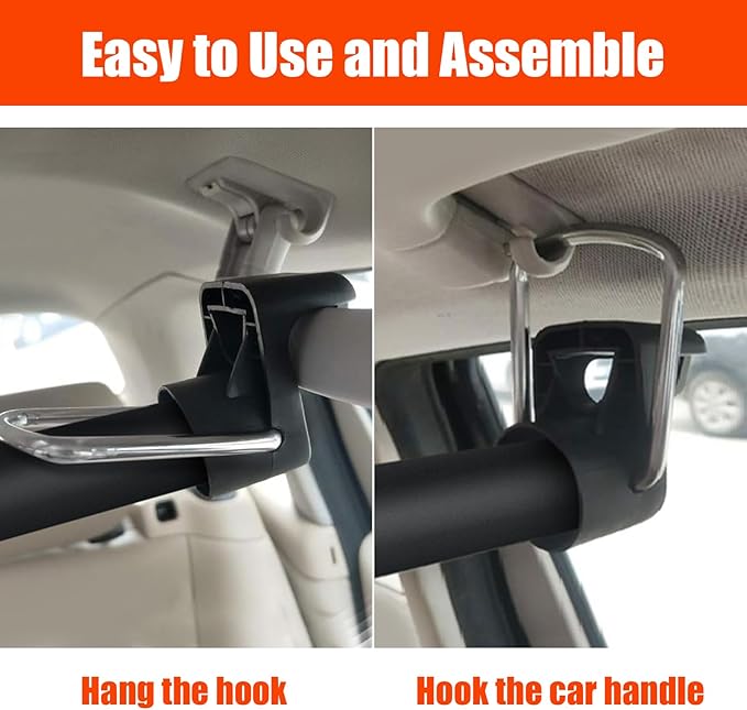 Car Clothes Hanger Bar, 30-63 Inches Expandable Heavy Duty Car Clothes Rack for Car Travel - Adjustable Clothes Storage Hanger Automotive Travel Hanging Rack for Most Cars,Trucks,SUVs,Road Travelers