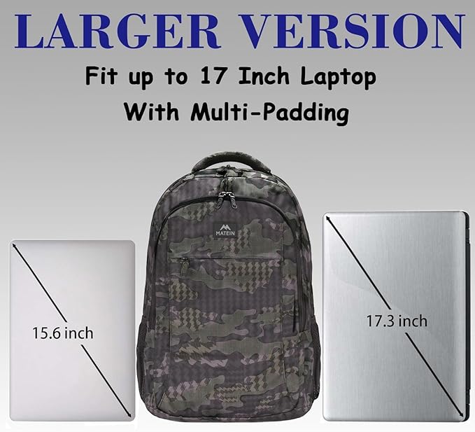 MATEIN 17.3 Inch Computer Backpack, Extra Large TSA Friendly Travel Laptop Backpack, Anti Theft Carry On Flight Approved Business Work College Backpack Bag for Men Women Gift