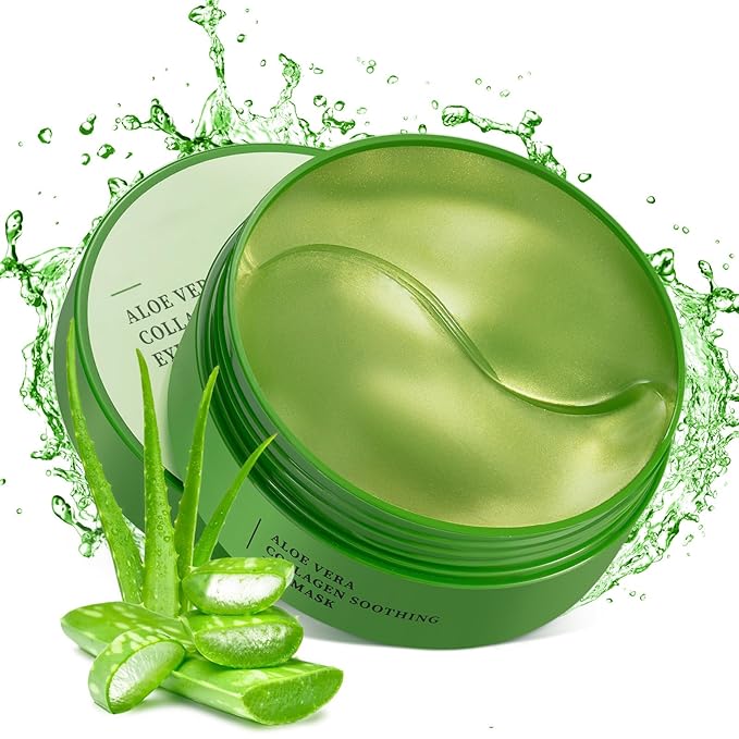 LAVONE Eye Mask - 30 Pairs Aloe Under Eye Patches Skin Care Products - Eye Masks Skincare for Dark Circles and Puffiness, Reduce Wrinkles, Eye Bags and Fine Lines, for Women and Man - Green