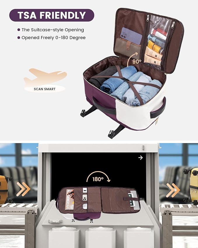 LOVEVOOK 40L Large Travel Backpack for Women, Flight Approved, Waterproof, TSA Compliant, Fits 17.3'' Laptop, 17 Pockets, 3 Packing Cubes