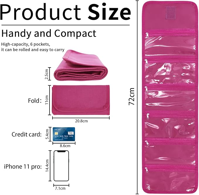 VOCHIC Money Wallet, Money Organizer for Cash with 6 Zippered Pocket Multipack Money Pouch, Cash Bill Organizer, Money Bag Small Travel Money Holder for Budgeting, Receipt and Tips