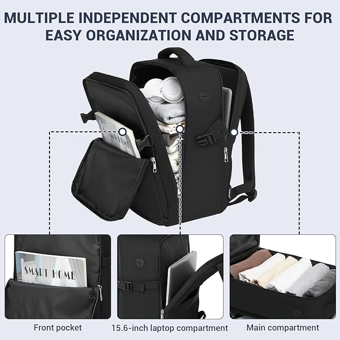 Kono Airline Approved Suitcase Set 3 Piece Luggage Set Lightweight Carry On Travel Luggage, TSA Lock Spinner Wheels Hardshell (Black/Brown, (BP/20))