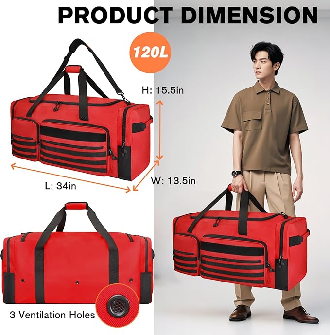 Goloni 130L Heavy Duty Large Duffle Equipment Bag,Catchers Gear Bag with Shoe Compartment,Baseball Duffle Bag