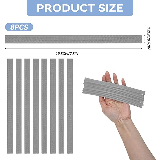 8 Pcs Silicone Luggage Wheel Covers, Noise-Reducing Shock-Absorbing Protectors, Universal Fit for Suitcase Wheels & Office Chair Casters, Customizable Cut-to-Fit Design (Gray)
