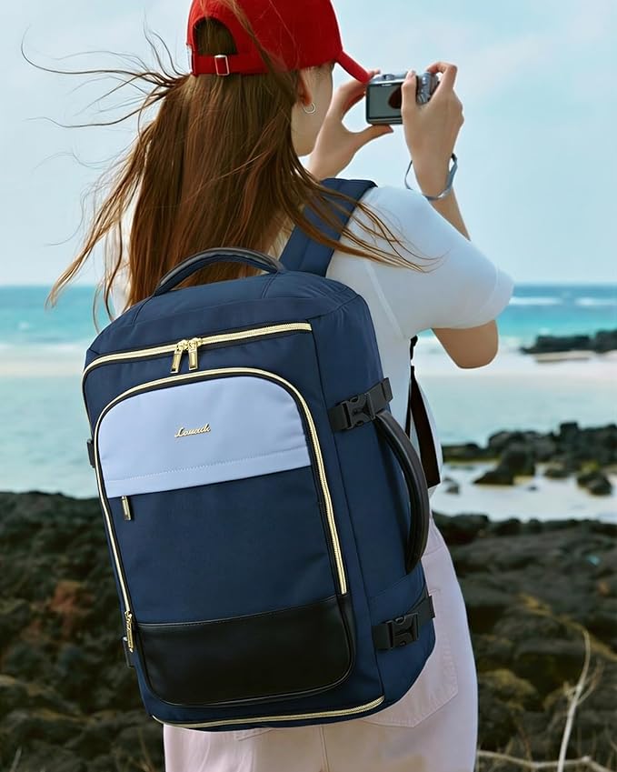 LOVEVOOK 40L Travel Backpack Carry on Flight Approved, Personal Item Bag with 3 Packing Cubes, Travel Backpack for Women Fits 17" Laptop, Water-resistant Carry On Bag for Airplanes