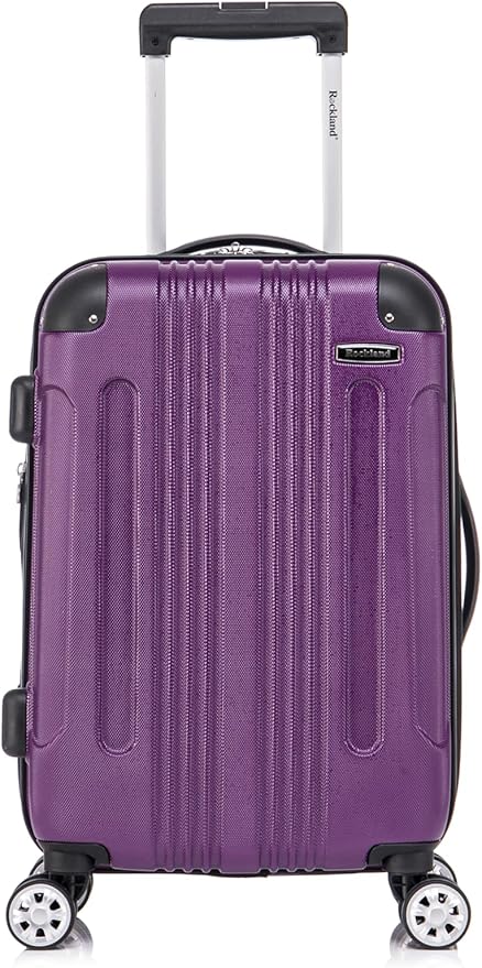 Rockland London Hardside Spinner Wheel Luggage Set, Purple, Carry-On 20-Inch and Tote 14-Inch (F1902-PURPLE)