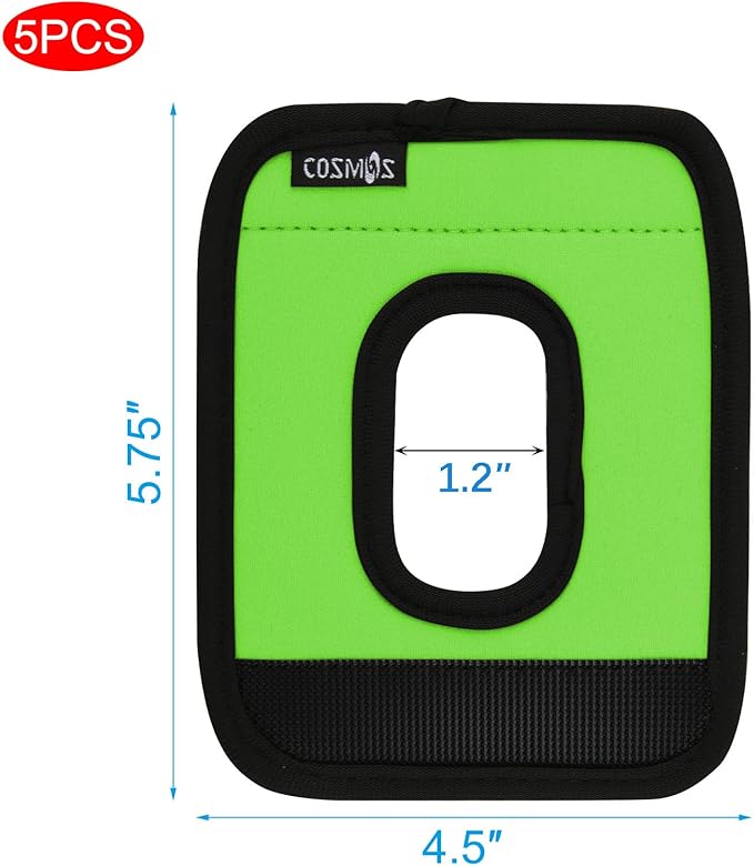 Cosmos 5 Pcs Neoprene Luggage Handle Wrap Soft Grip Handle Cover Luggage Identifier with Hollow Design for Push-Button Handle Trolley Handle and Travel Suitcase Trolley Case