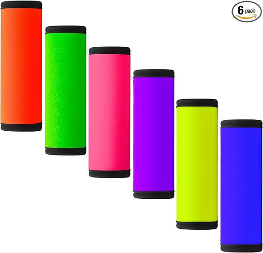 Luggage Handle Wrap 6 Pack-Neoprene Luggage Handle Wraps for Suitcase/Beach Bag/Backpacks Bright Suitcase Identifiers Travel Accessories for Airplane (6 Colors)