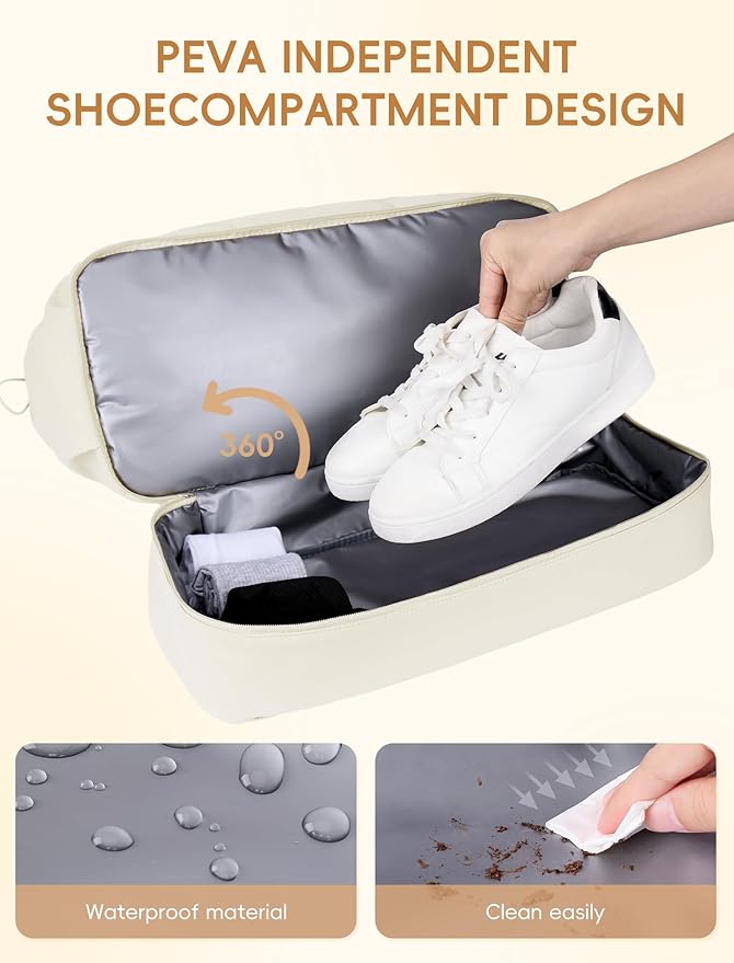 CLUCI Weekender Travel Bag for Women Puffer Tote Bag Carry On Duffle Overnight Bags with Shoe Compartment