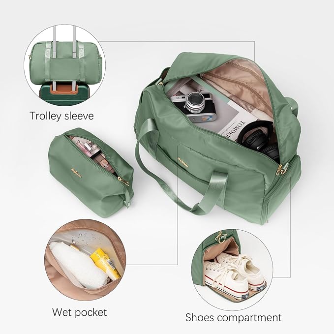 LONG VACATION Luggage Set 6 Piece Suitcase with Spinner Wheels, ABS+PC Hardshell Luggage with TSA Lock & YKK Zipper