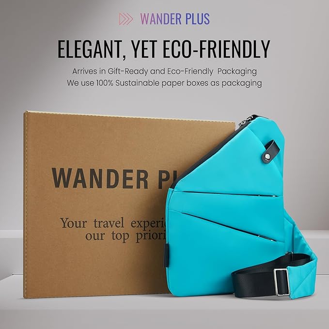 WANDER PLUS® Anti Theft Crossbody Bag, Shoulder Bag Anti-theft Design for Travel, Sport, Work