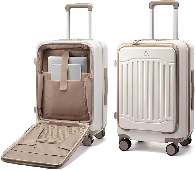 LOVEVOOK 24 Inch Medium Check In Luggage, Expandable Hard Shell Suitcase with Spinner Wheels, USB Charging Port & Front Pocket, PC Hardside Rolling Luggage with TSA Lock for 4-7 Days Travel