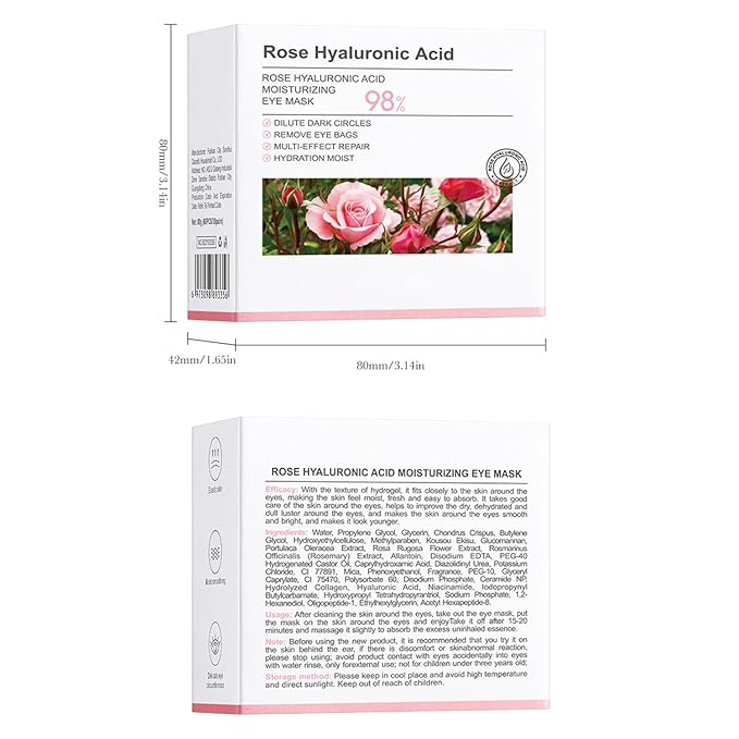 Eakroo Rose Eye Masks - 60 PCS Under Eye Patches for Puffy Eyes and Dark Circles Treatments - Hydrating Eye Mask Skincare, Eye Gel Pads for Eye, Reduce Wrinkles and Fine Lines, Improve Eye Skin