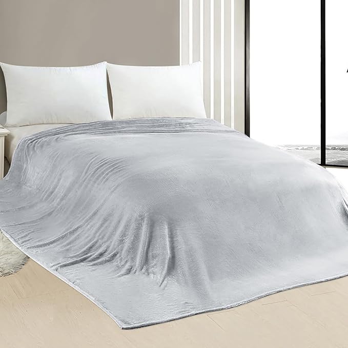 Oversized Blanket 120x120 Inches, Giant Huge Companion for Bed, Sofa, Travel and Camping, Extra Large Big Soft Blanket Fits The Whole Family and Outdoor Campaign, Light Grey