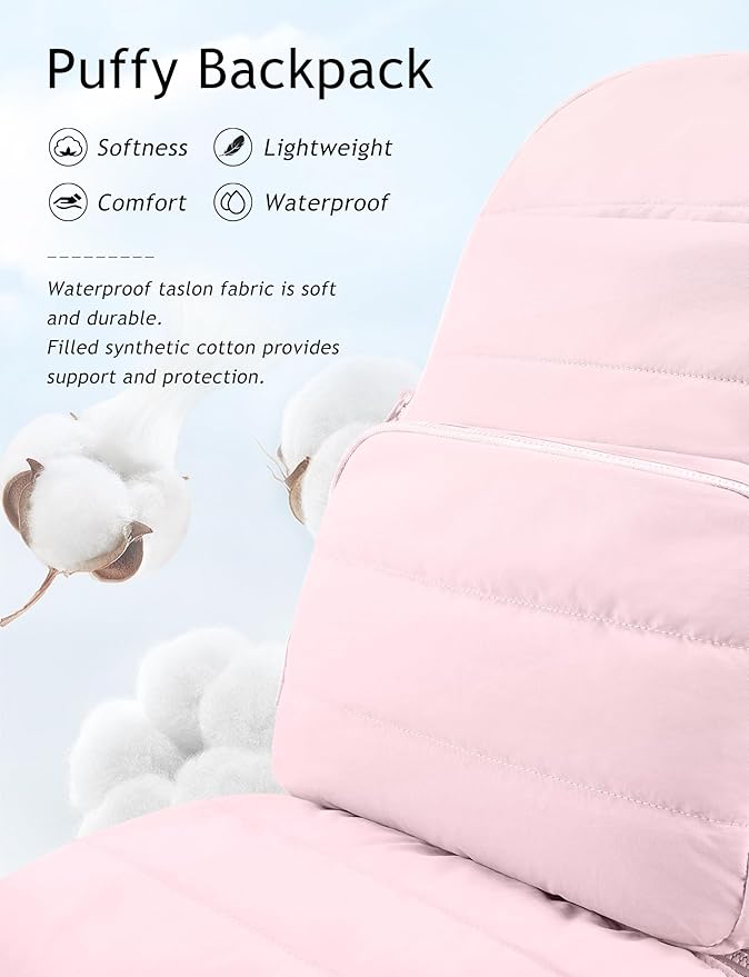 Travel Backpack for Women, 15.6 Inch Laptop Backpack, Quilted College Bookbag, Cute Work Backpacks, Water Resistant