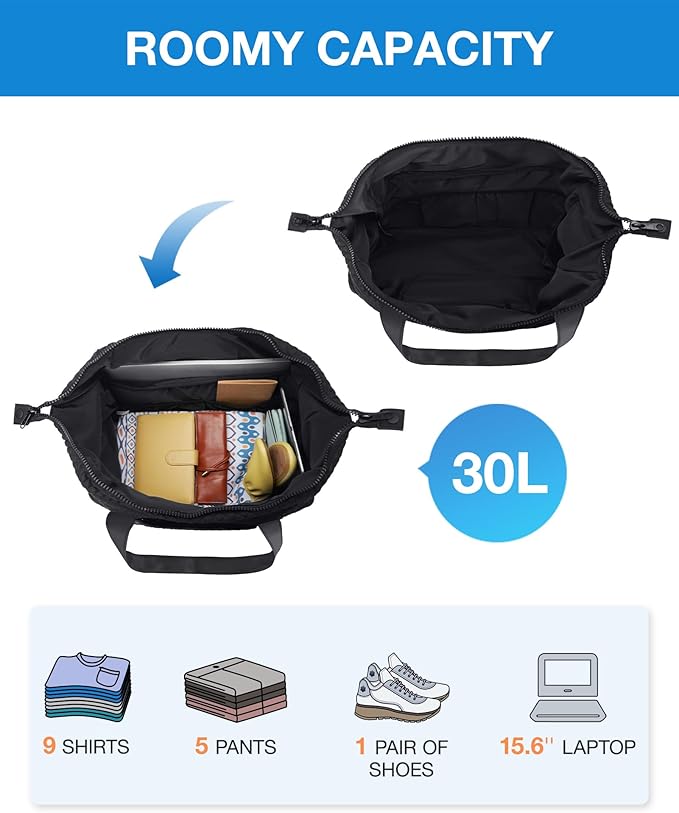 BAGSMART Large Gym Bag with Yoga Mat Buckle, Weekender Overnight Bag for Women, Travel Duffle Bag for Travel Essentials, Carry On Tote Bag Hospital Bag for Labor and Delivery