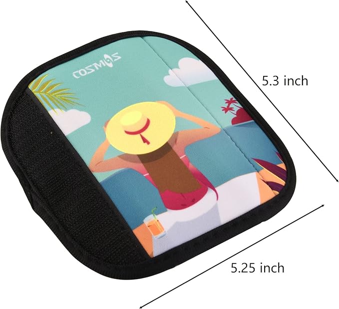 CM Pack of 5 Neoprene Luggage Handle Wrap Handle Grip Luggage Identifier for Travel Bag Luggage Suitcase (Summer Patterns - UMB (5 Pcs))