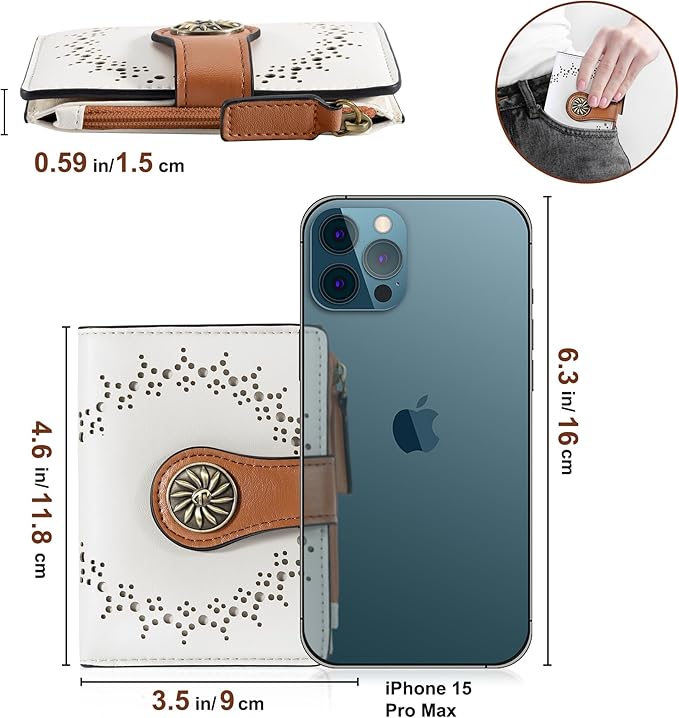 Tipmile Small Wallet for Women Bifold RFID Blocking Card Holder Leather Wallets with Zipper Coin Pocket