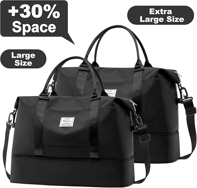 HYC00 Travel Duffel Bag,Carry-on Overnight Weekender Bags for Women,Sports Tote Gym Bag with Wet Pocket