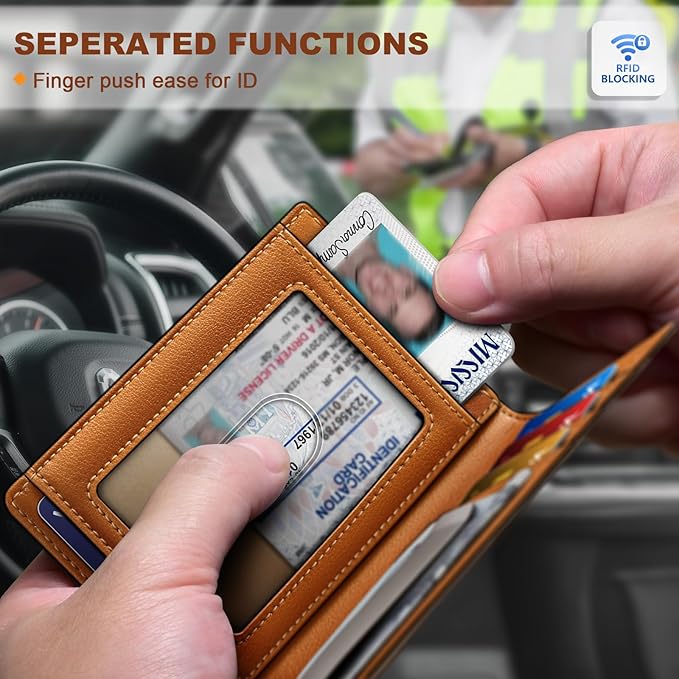 BULLIANT Men Airtag Wallet,Slim Wallet Money Clip Card Holder Magnetic Closure 12 Cards in Front Pocket RFID Blocking