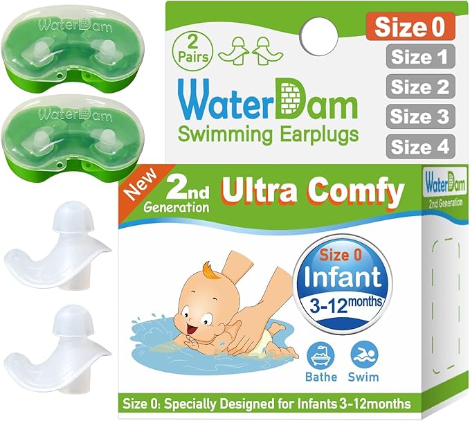 WaterDam Swimming Ear Plugs Great Waterproof Ultra Comfy Earplugs Prevent Swimmer's Ear
