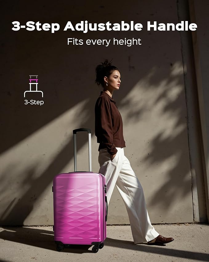 Suitour Luggage Set of 3,Hardside Lightweight Suitcase Sets with Spinner Wheels & TSA lock,Luggage 3 Piece Set for Travel