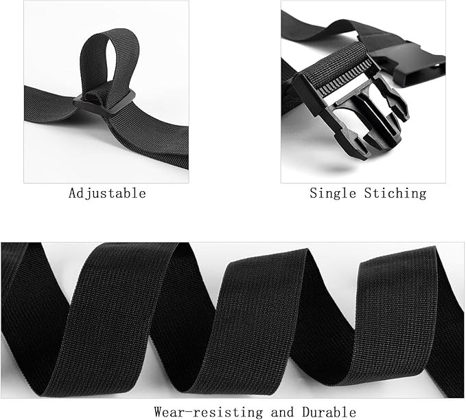 2Pieces Luggage Straps for Suitcase Travel Accessories TSA Approved, 80In Long Belts to Keep Your Suitcase Secure, Black Adjustable Bag Straps with Quick-Release Buckle for Travel Bag Closure