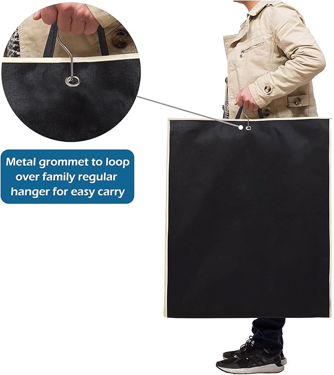 MISSLO Gusseted 60" Suit Dress Garment Bag with Clear Window Zipper Pocket Long Garment Cover (Black)