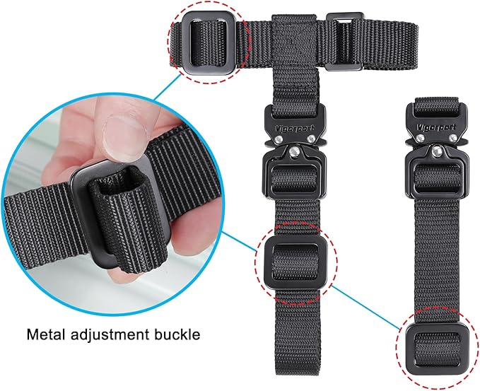 Vigorport Luggage Straps, Metal Luggage Connector Straps for Suitcases Add A Bag and Connect Your 2 Suitcases Together Adjustable Attachment Accessories Belts (0.75" Width Small Size)