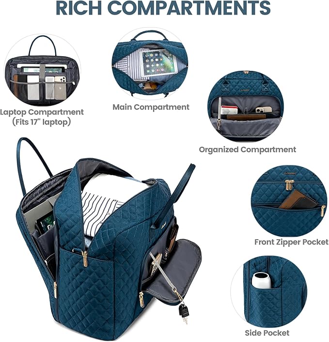 LOVEVOOK Travel Duffle Bag - Women's Weekender Carry On Overnight Laptop & Gym Bag With Toiletry/Shoe Pocket, Hospital Labor Bag