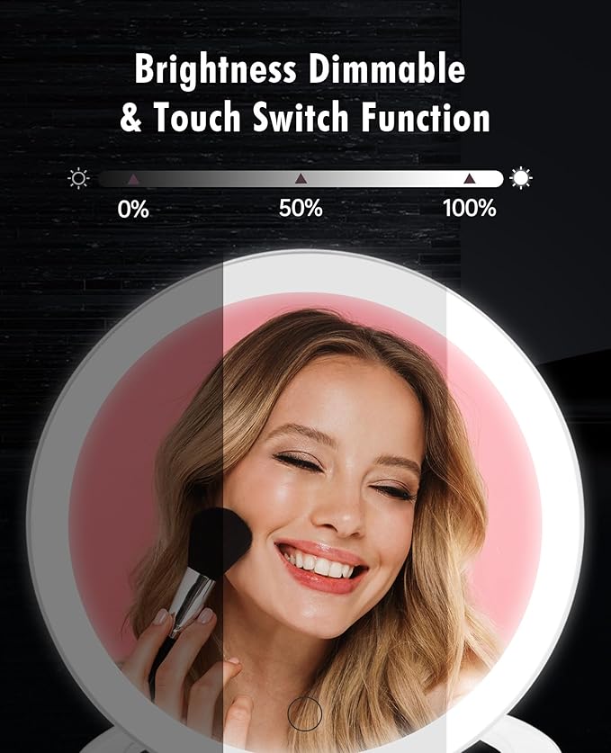 FASCINATE Magnifying Mirror 30X 1X Double Sided Magnification Makeup Vanity Mirror Rechargeable Lighted Mirror with 3 Color Lighting Modes Adjustable Rotation LED Vanity Mirror