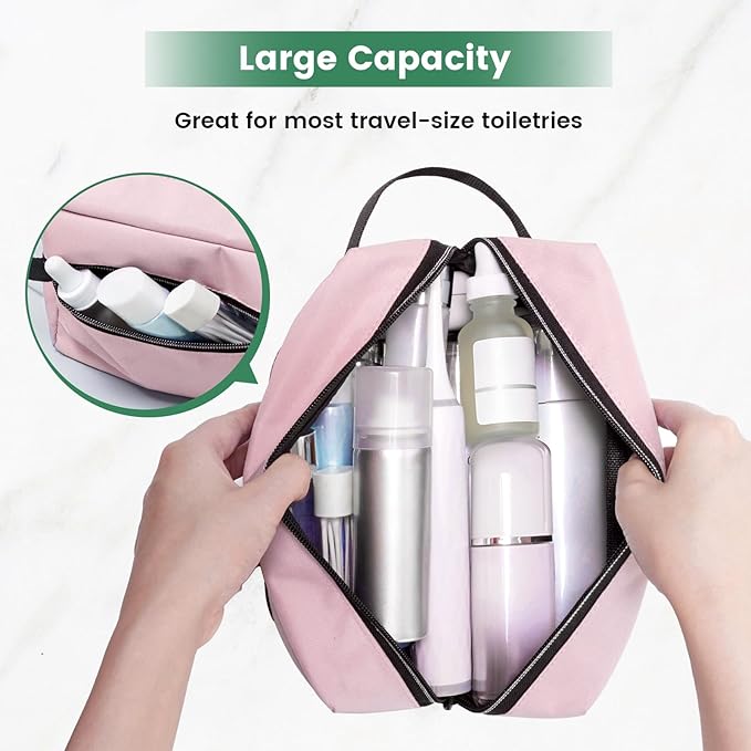 Toiletry Bag for Women - Makeup bag Small Pouch for Toiletries, Cosmetics, Accessories, Gifts, Travel Organizer - Pink