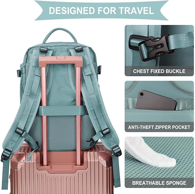 coowoz Travel Backpack For Women Men,Carry On Backpack,Hiking Backpack Waterproof Outdoor Sports Rucksack Casual Daypack Travel Essentials（Blue）