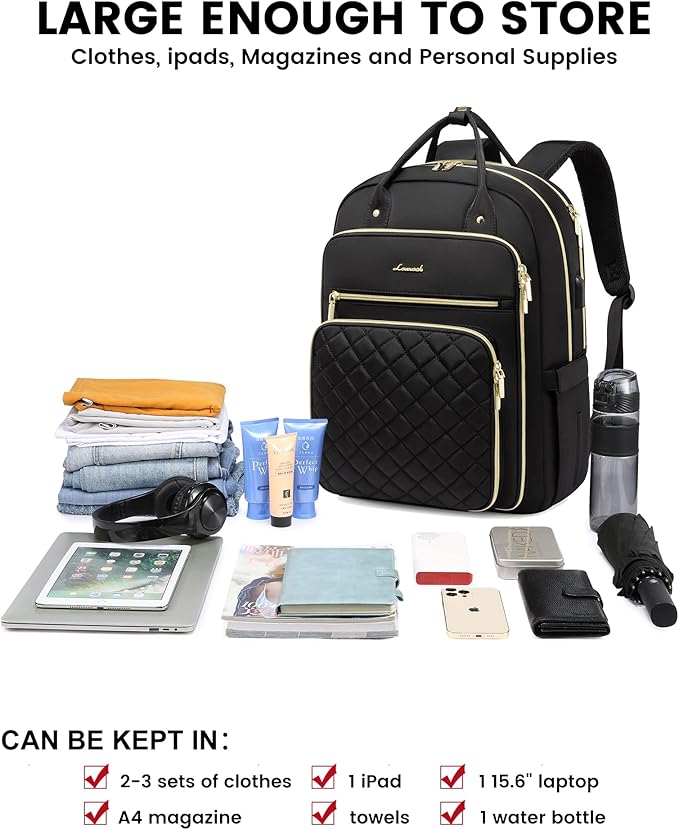 LOVEVOOK 17" Laptop Backpack for Women with Laptop Compartment, Water Resistant Travel Work Backpacks Purse Stylish College Business Teacher Nurse Computer Bag
