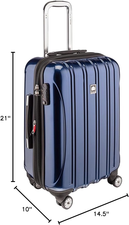 DELSEY PARIS Helium Aero Hardside Expandable Luggage with Spinner Wheels, Blue Cobalt, Carry-On Plus 21 Inch