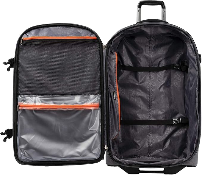 Travelpro Unisex-Adult Bold Softside Expandable Rollaboard Upright Luggage (Grey/Black, 2-Piece Set (22/28))