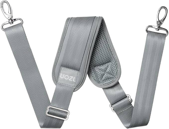 59 Inch Shoulder Straps, Soft with Ultra-Thick Fixed Shoulder Pad, Two Way Independently Adjustable Buckle Replacement Straps for Laptop Bag Messenger Bag Tool Bag Luggage,Gray