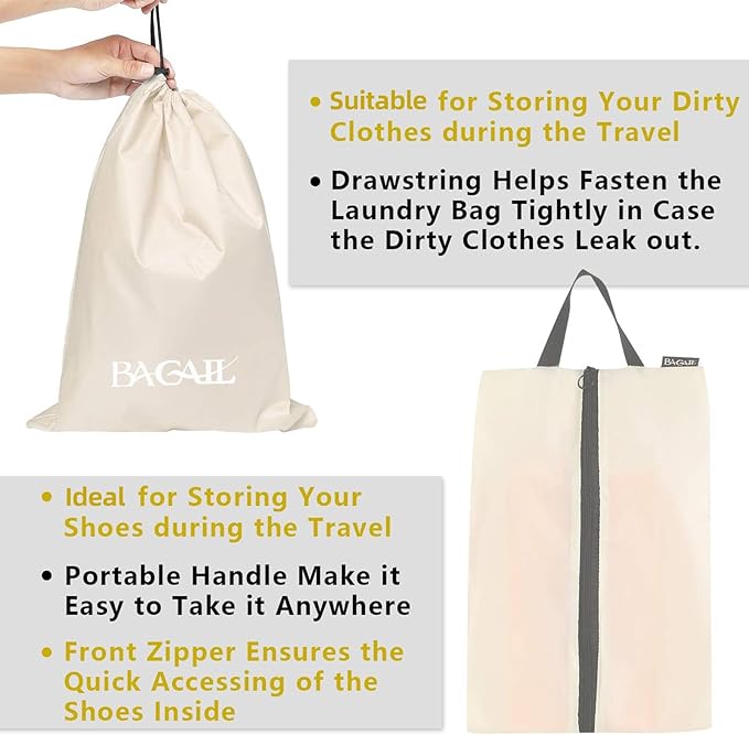 BAGAIL 8 Set/9 Set Packing Cubes Luggage Packing Organizer for Travel, Suitcase Packing Bags for Travel Accessories