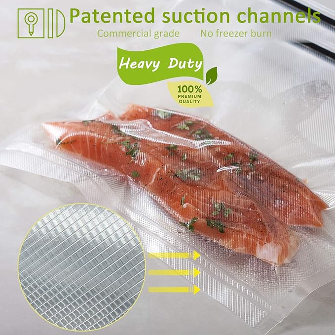 POTANE 6 Pack 11"x20'(3Rolls) and 8"x20' (3Rolls)Thickened Vacuum Sealer Bags , Smell-Proof, Puncture Prevention, Heavy duty for POTANE, Food Saver, Great for Vacuum storage,Meal Prep or Sous Vide