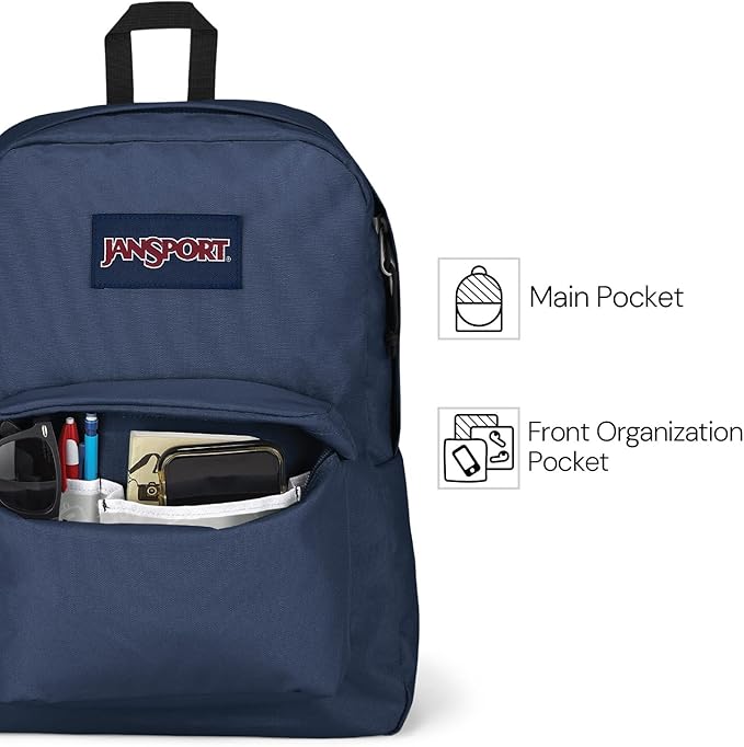JanSport SuperBreak One Backpacks - Durable, Lightweight Bag with 1 Main Compartment, Front Utility Pocket with Built-in Organizer - Premium Backpack, Russet Red