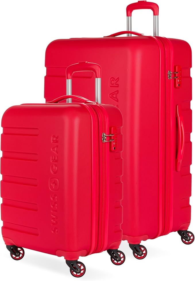 SwissGear 7366 Signature Hardside Expandable Luggage with Spinner Wheels, TSA Lock, Cup-Holder, Red, 2-Piece Set (19/27)
