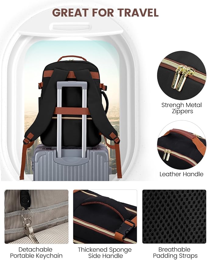 LOVEVOOK 56L Travel Backpack for Women & Men, Airline Approved Carry On Luggage with 3 Packing Cubes, TSA Overnight Bags, Waterproof Personal Item Bag, Weekender Essentials Backpacks fits 17" Laptop