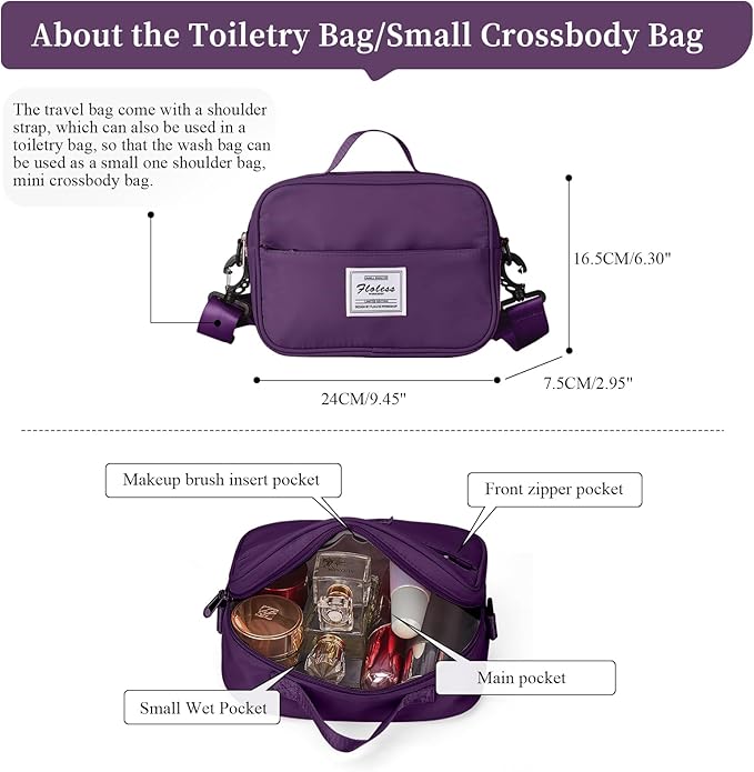 Weekender Bags for Women,Personal Item Travel Bag with Shoes Compartment,Overnight Travel Duffel Bag with Toiletry Bag