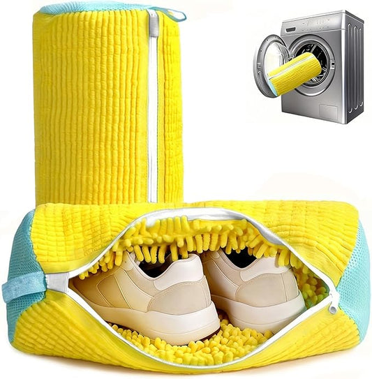 shoe washing machine bag, Laundry Shoe Bag, Reusable Shoe Washing Bag, 360 ° Deep Cleaning,Suitable for All Shoe Types, With Self-Locking Zipper, 2-pack (Yellow)