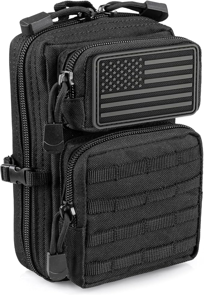 LIVANS Tactical Molle Utility Pouch, EDC Tool Pouch Tactical Phone Pouches Mini Waist Pouches Medical EDC IFAK Pack Mini Design of 3-Day Backpack