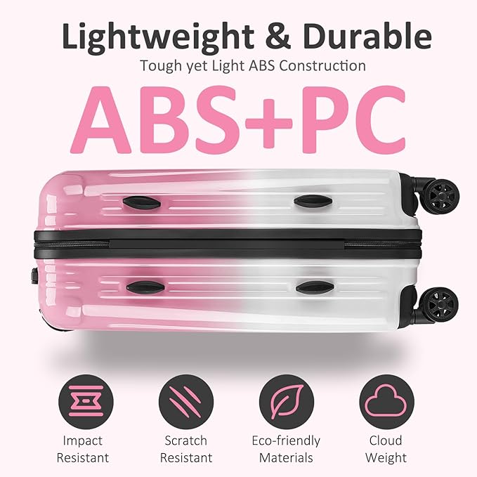 Carry on 20inch Luggage with Spinner Wheels, Lightweight PC+ABS Hard Shell Suitcases, Expandbale Storage & TSA Aprovel Lock