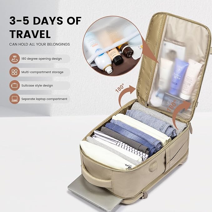 LOVEVOOK Travel Backpack for Women Men, 40L Carry On Backpack with 3 Packing Cubes,TSA Personal Item Travel Bag Airline Approved, Water Resistant Weekender Overnight Luggage Daypack