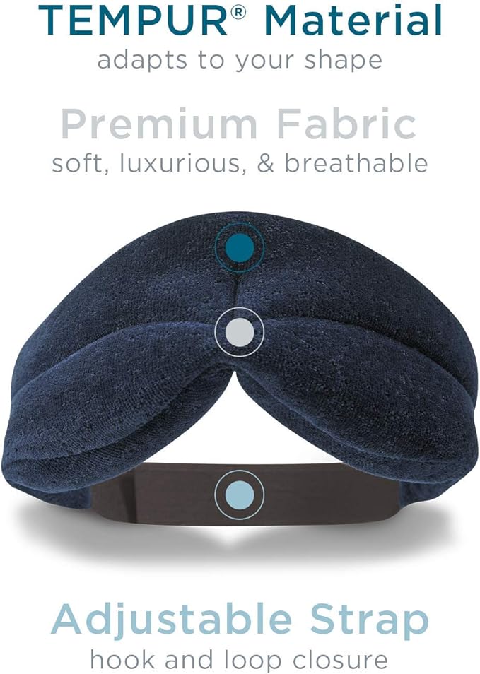 Tempur-Pedic Sleep Mask, One Size, Navy, 1 Count (Pack of 1)