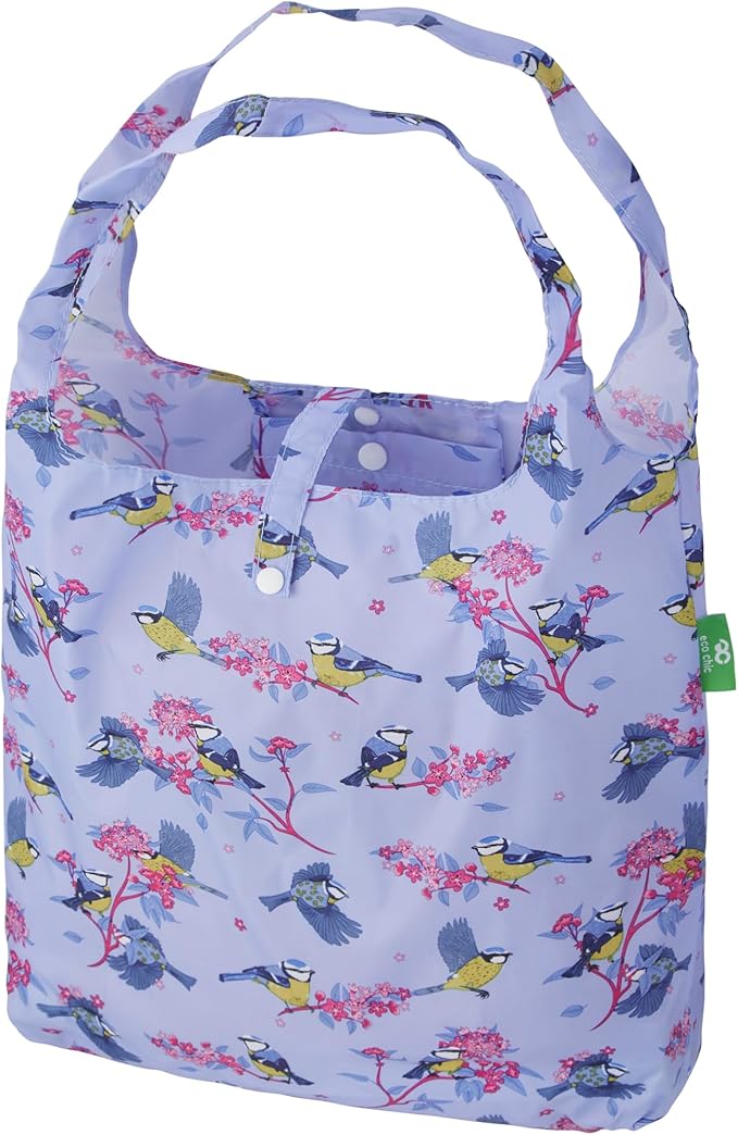 ECO CHIC Foldable Reusable Grocery Bags - Lightweight, Recycled & Reusable Shopping Bag - Waterproof Packable Tote